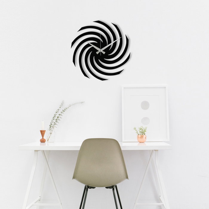 Wallity Enzoclock - S023 Reloj de Pared Decorativo de Metal Negro